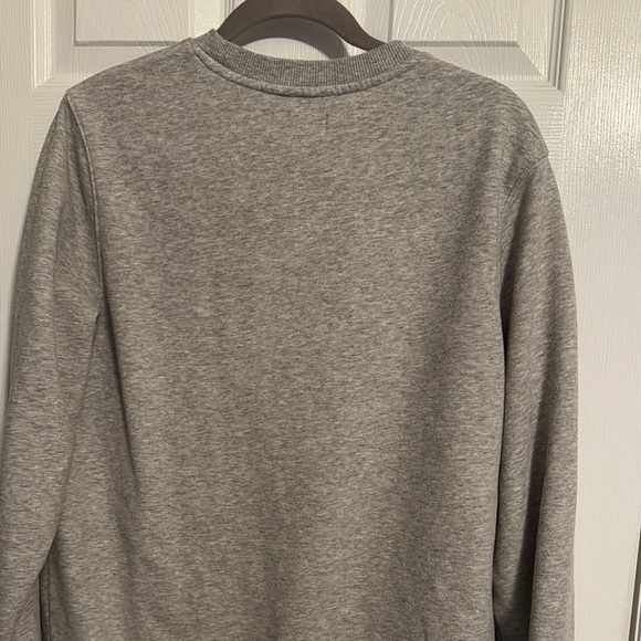 Gray Crewneck Sweater with Ribbed Cuffs - Picture 4 of 4